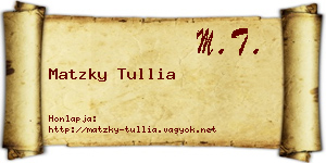 Matzky Tullia névjegykártya